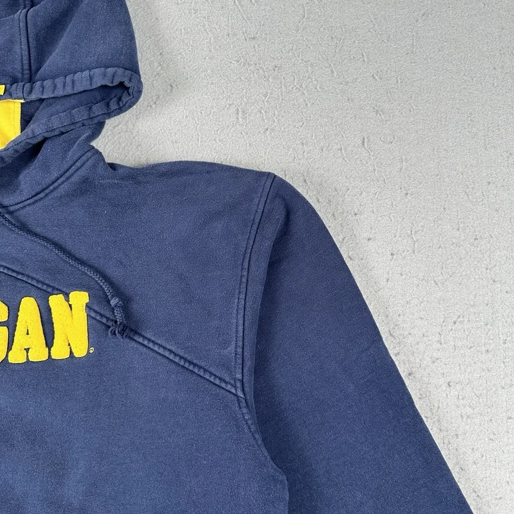 Vtg‎ Nike Michigan University Hoodie Men's Large Navy Blue Center Check Pullover